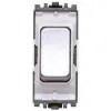 Grid Switch 2 Way SP 10A Brushed Stainless Steel White Inserts