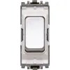 Grid Switch 1 Way SP 10A Brushed Stainless Steel White Inserts