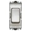 Grid Switch 1 Way DP 10A Brushed Stainless Steel White Inserts