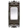 Grid Switch 2 Way SP 10A Brushed Stainless Steel Black Inserts