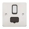Connection Unit DP Switch Fused 13A Brushed SS Black Inserts