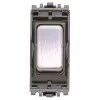 Grid Switch 1 Way SP 20A Brushed Stainless Steel Black Inserts
