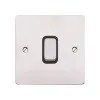 Switch 1G 2 Way SP 20A Brushed Stainless Steel Black Inserts