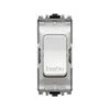 Grid Switch 1 Way DP 20A Brushed Stainless Steel Black Inserts