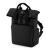 Recycled Mini Twin Handle Roll-top Backpack Black One Size