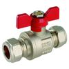 22 mm OD Brass Ball Valve Red Handle WRAS - EPS-102455 Ball Valves