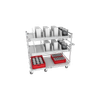 3 - Level Shelf Trolley with Mobile Dividers on The Top Two Levels with Horizontal Hand Bar