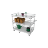 3 - Level Shelf Trolley 3 Flanges Per Level with Horizontal Hand Bar