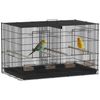 Bird Cage with Divider 4 Wooden Perches Slide Out Tray Black - D10-106V00BK