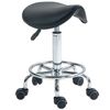Saddle Chair Rolling Salon Stool for Massage Spa Clinic Beauty Black - 503-009V70BK