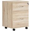 Pedestal Office Mobile Filing Cabinet 2 Drawer Wooden Storage Oak - 836-038V01ND
