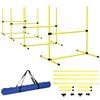 4 Pieces Dog Agility Training Equipment with Carrying Bag - Yellow