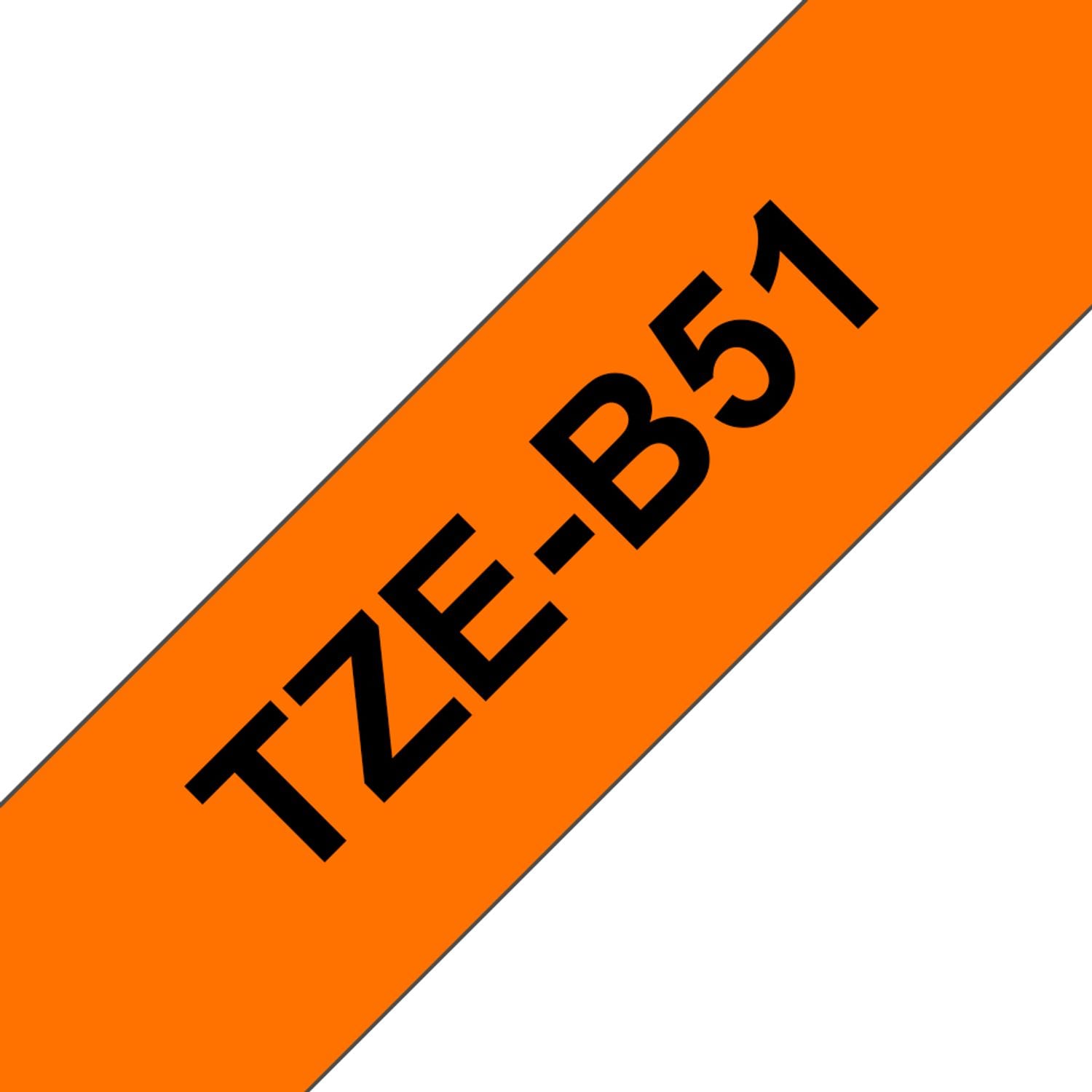 Brother TZE-B51 24mm P-Touch Tape PE Black/Orange