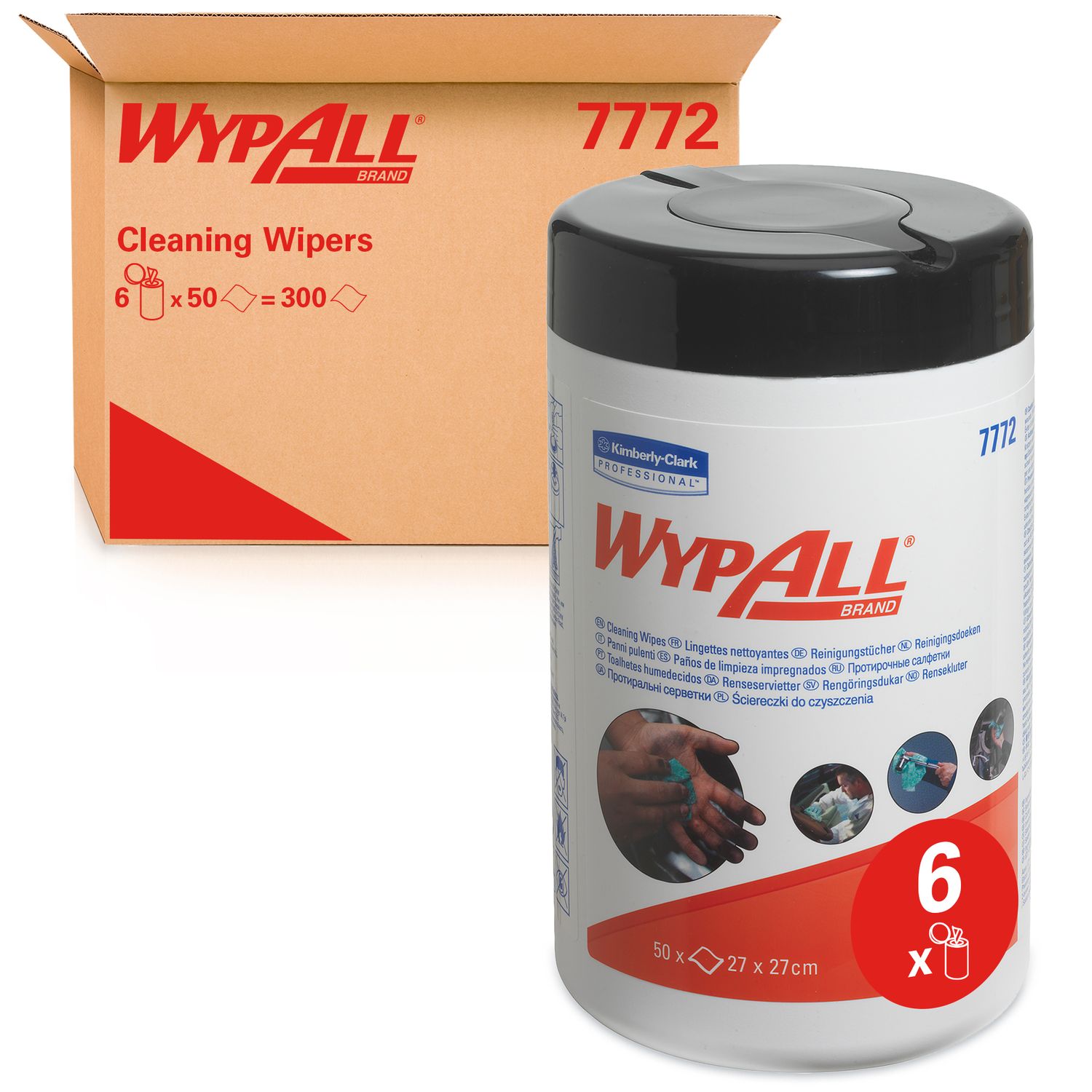 Wypall 7772 Cleaning Wipes Green (TubE-50)