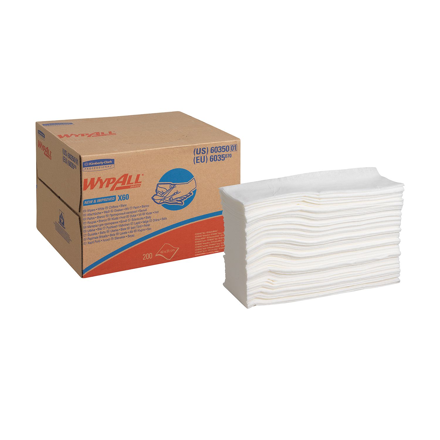 Wypall X60 White Cloths - 1 Brag Box