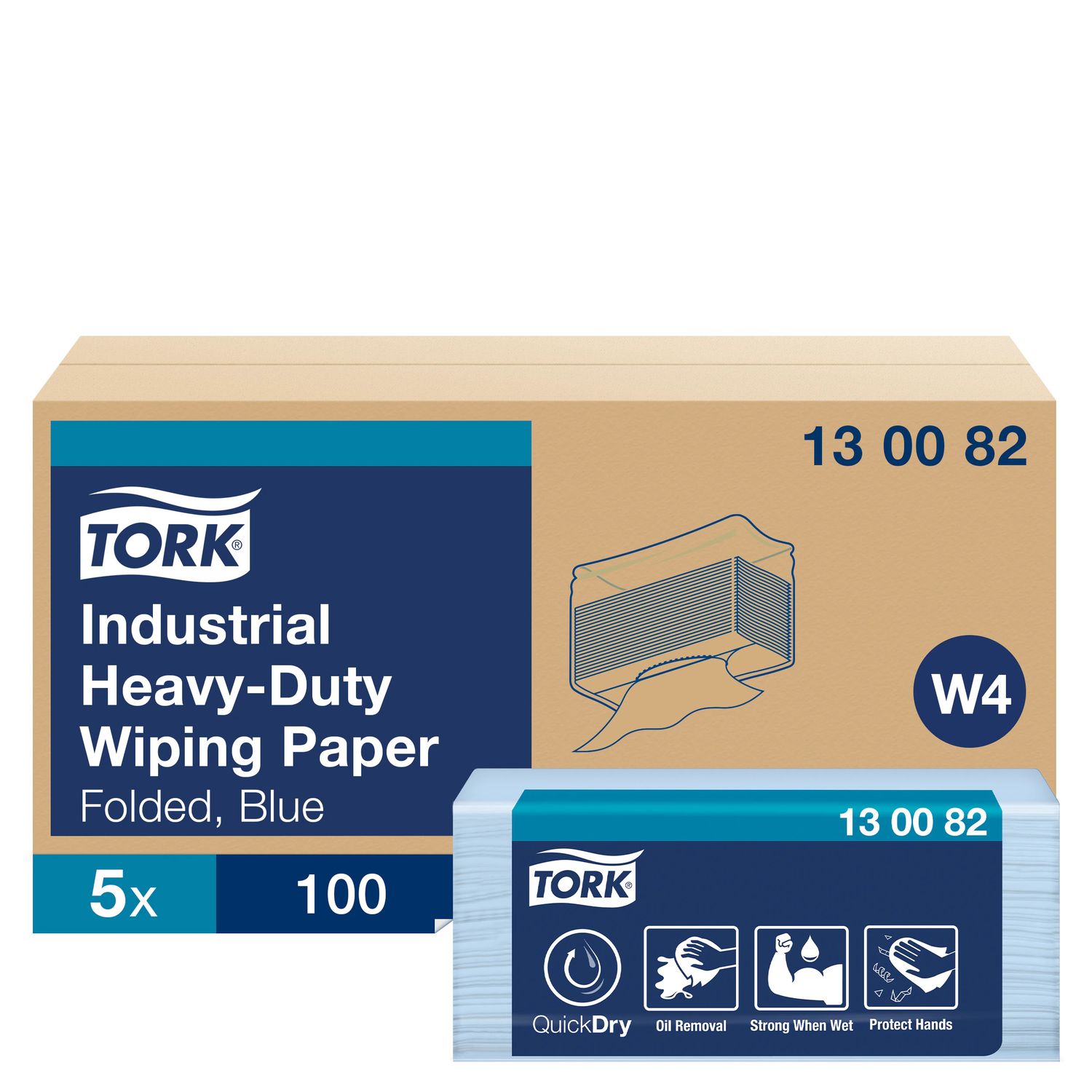 Tork Heavy Duty Paper 440 Top Pak 3 Ply Blue, Pack of 5 130082 Ind
