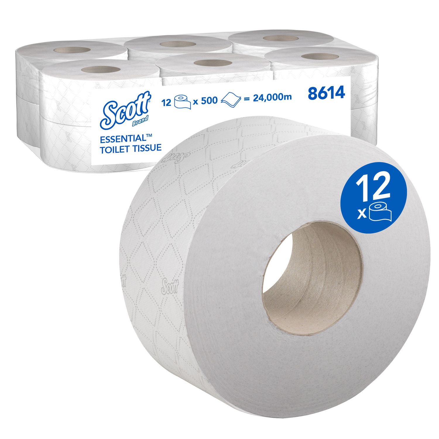 Scott Essential Jumbo Toilet Tissue Roll - 12 Rolls