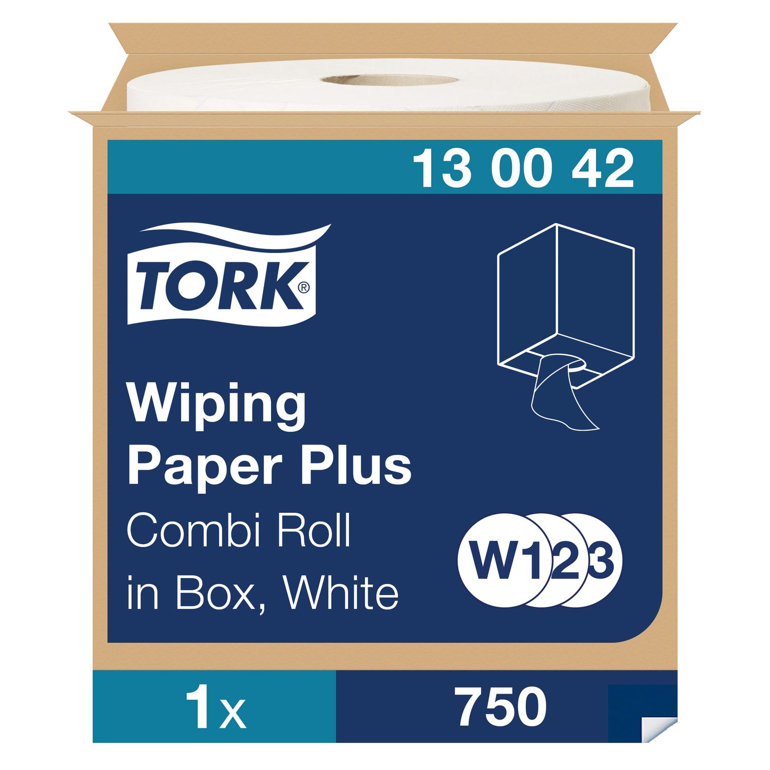 Tork 130042 Paper Plus 420 Wiper Pak 2-Ply White (Single)