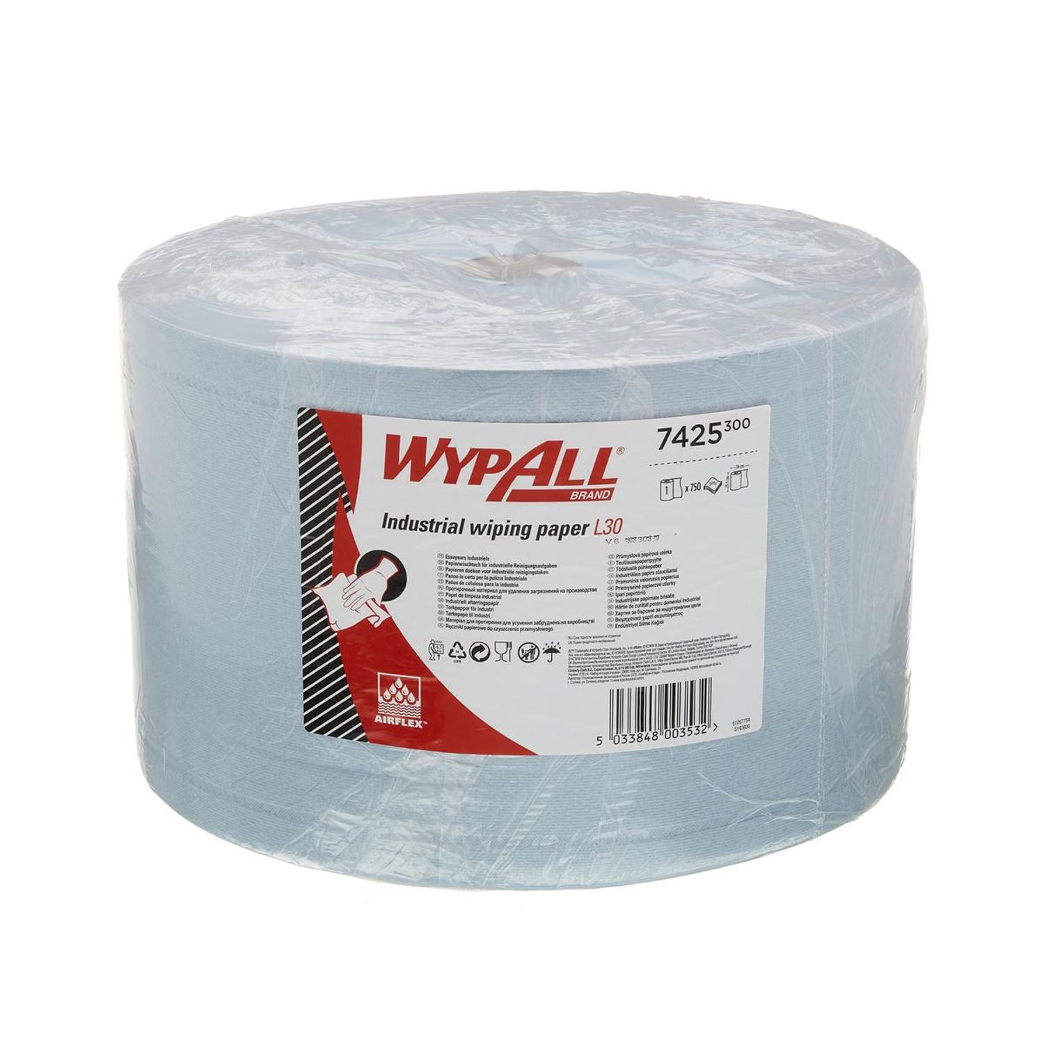 Wypall L30 Jumbo Blue Roll Paper Wipers - 1 Roll