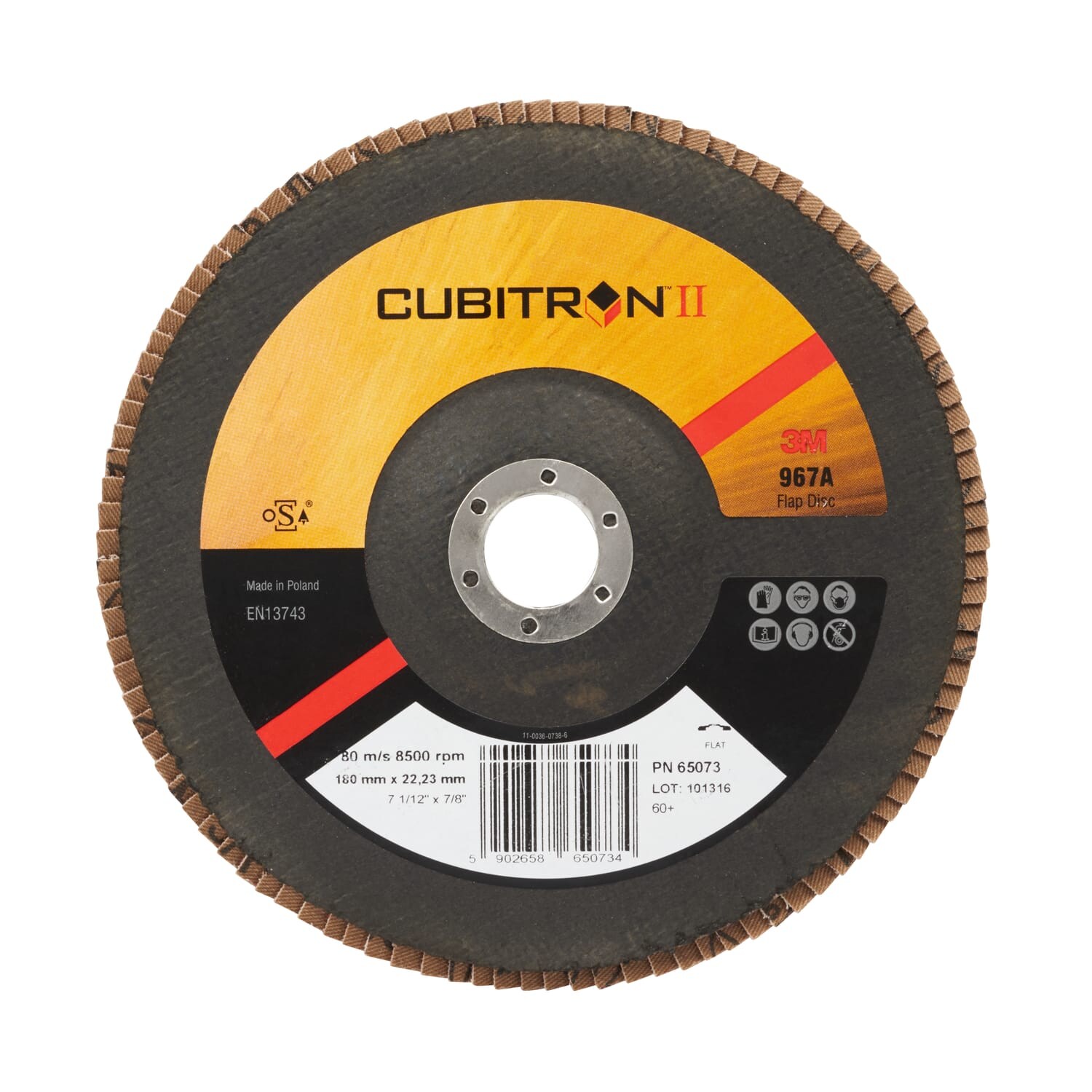 3M II Flap Disc 967A, 178 mm, 60+, Conical- you get 10
