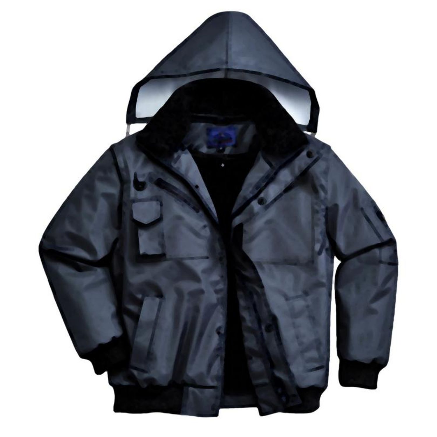 Portwest Hi-Vis 3-in-1 Contrast Bomber Jacket, Orange/Navy, Large, Regular