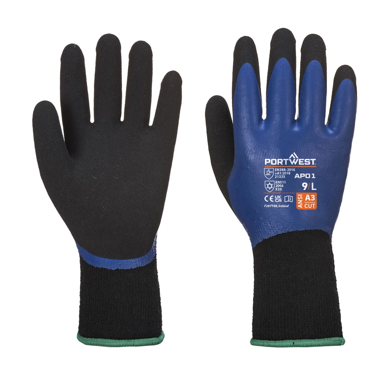 Portwest Thermo Pro Glove, Blue/Black, Medium, Regular