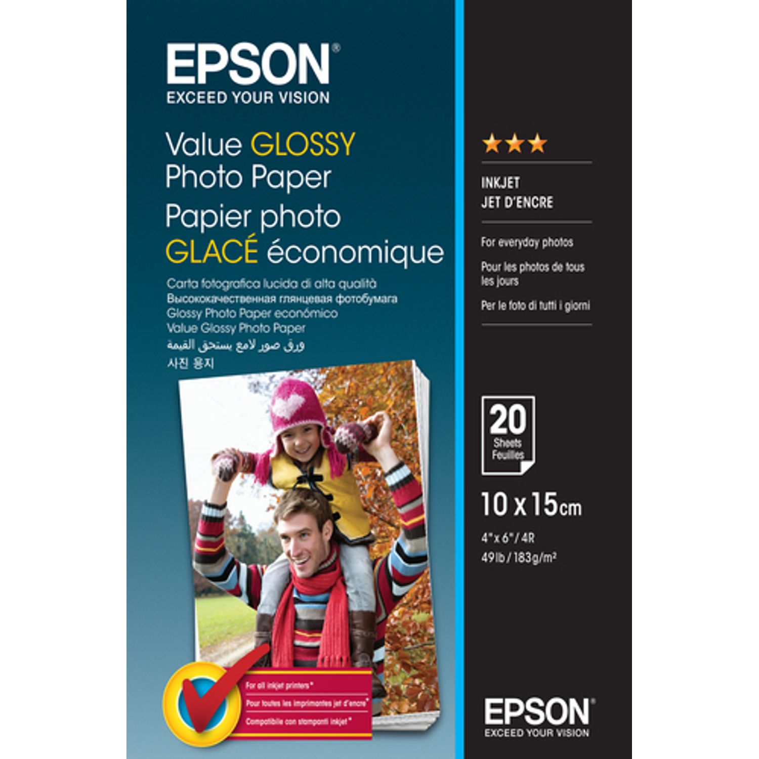 Epson Value Glossy Photo Paper 10X15Cm 20 Sheet