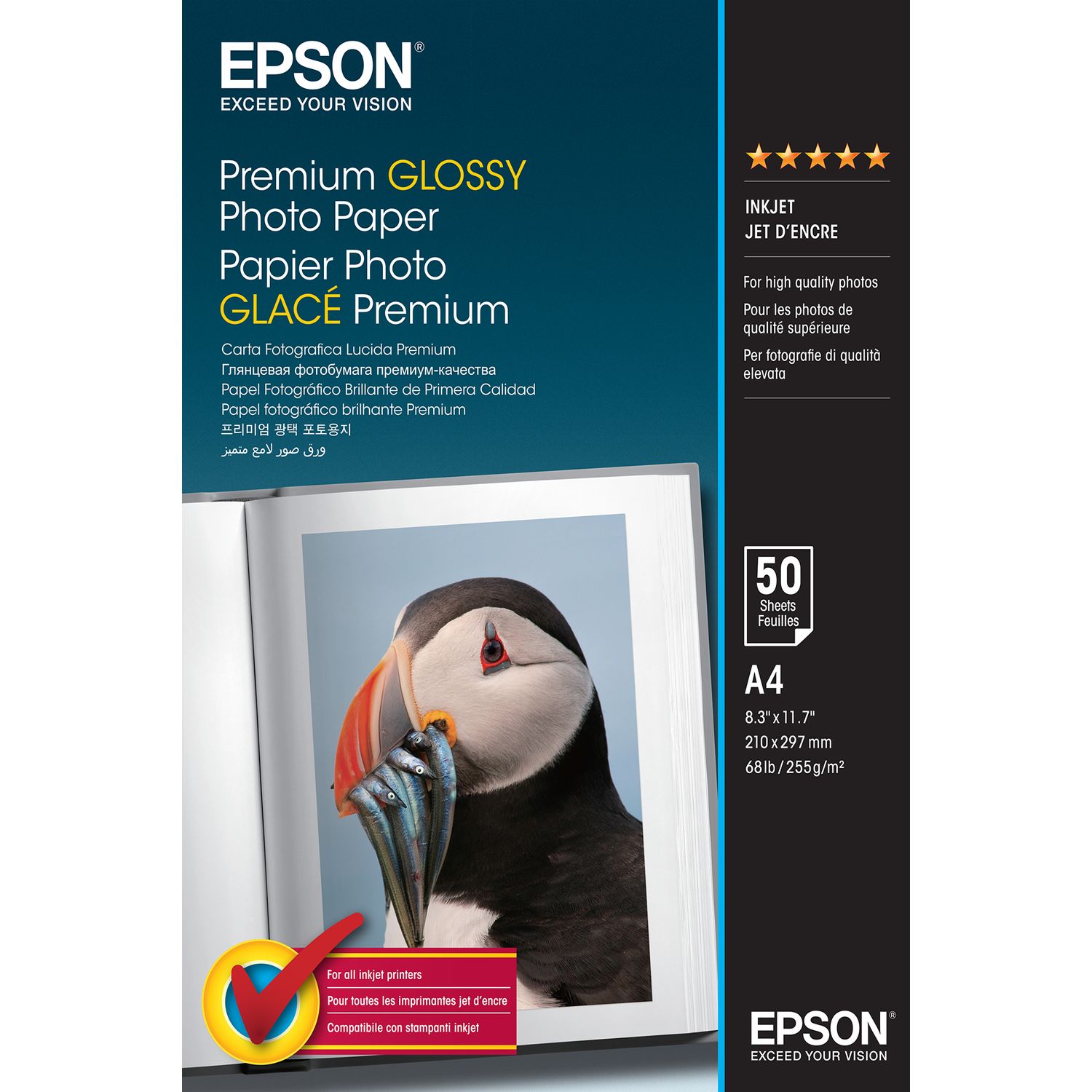 Epson Premium Glossy Photo A4 Paper (Pack of 50) C13S041624