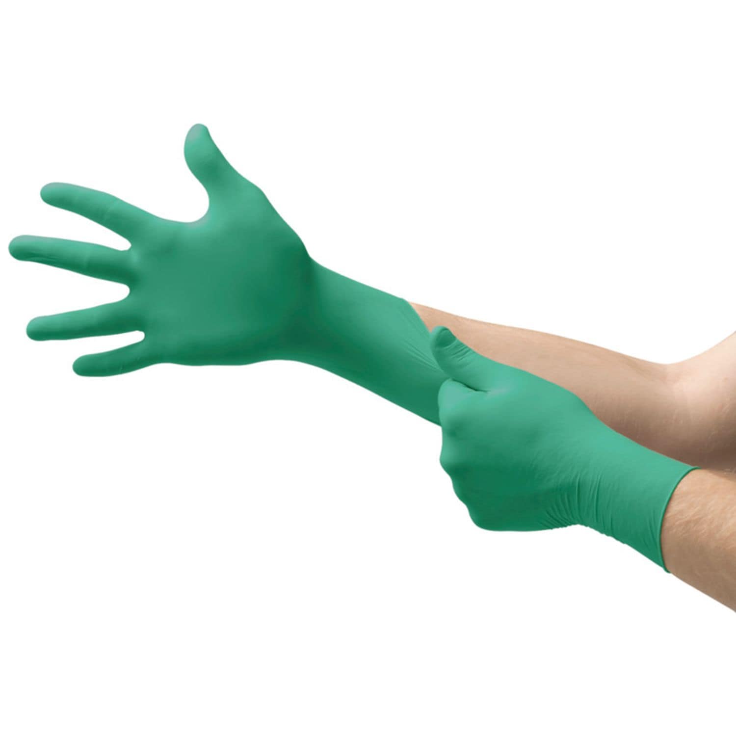 Ansell TouchNTuff Disposable Gloves Green Nitrile Powder Free Smooth Size 8 - Pa