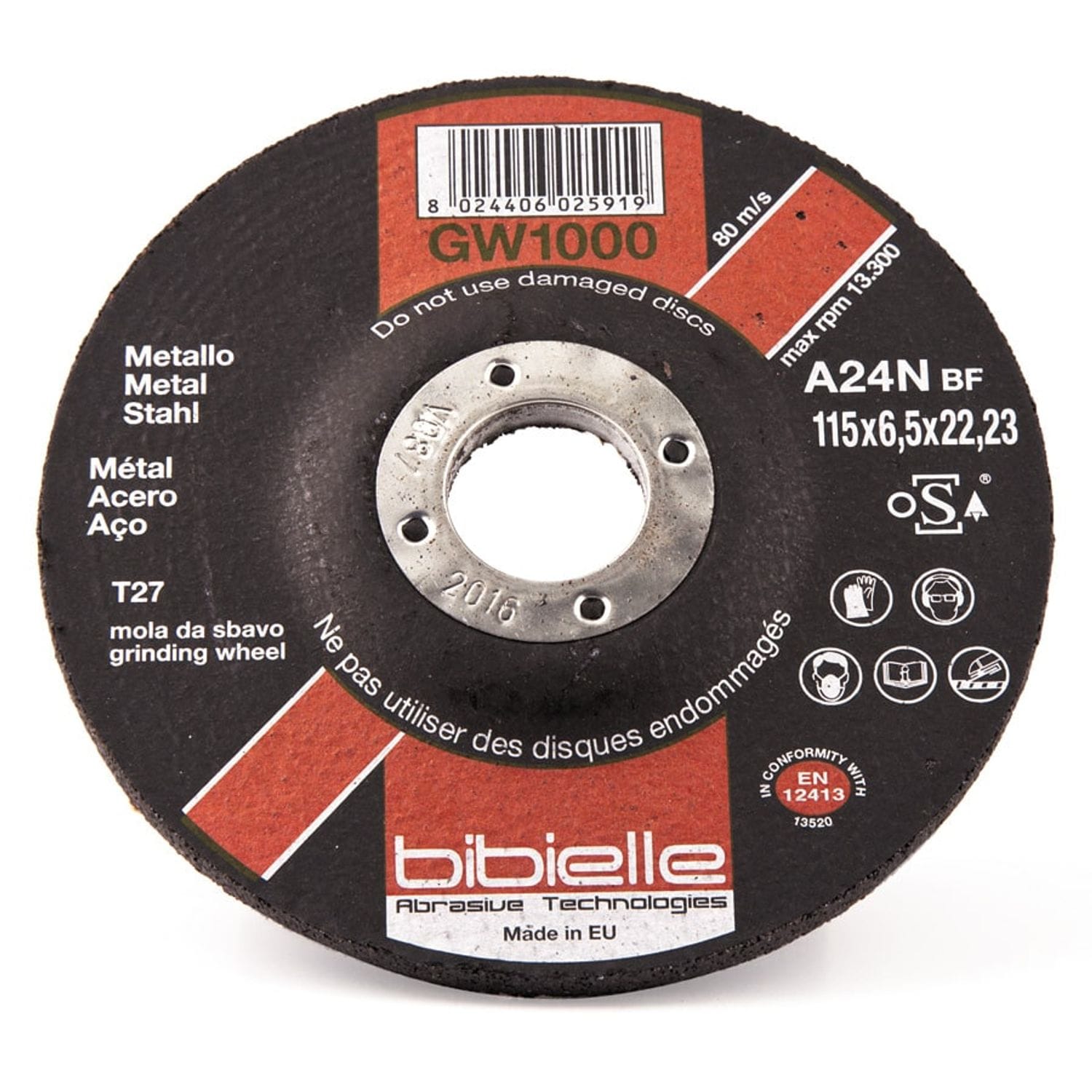 Bibielle Metal Grinding Disc 115X6.5X22- you get 50