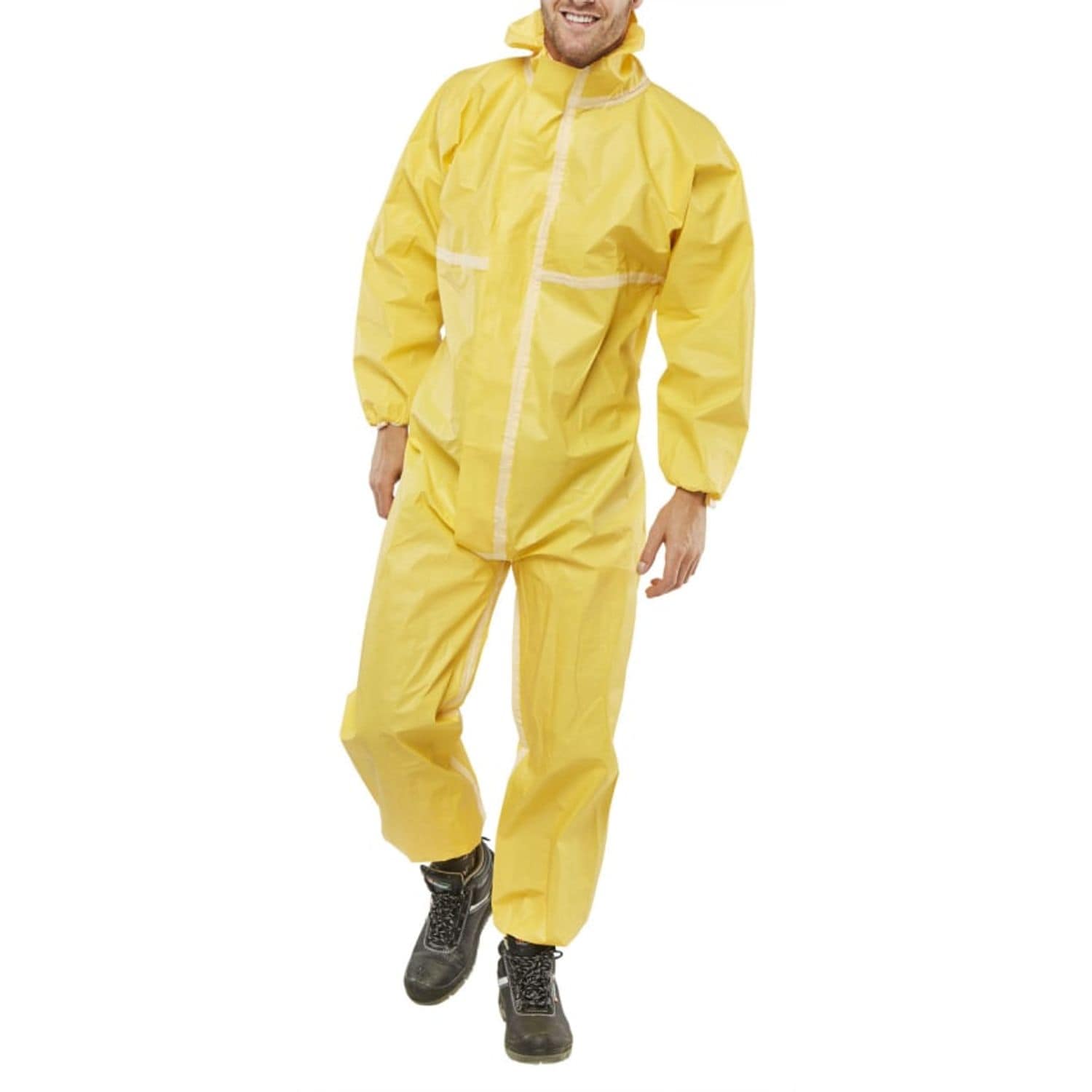 Beeswift Microporous Disposable Coverall Type 3/4/5/6 Size 2XL Yello- you get 10