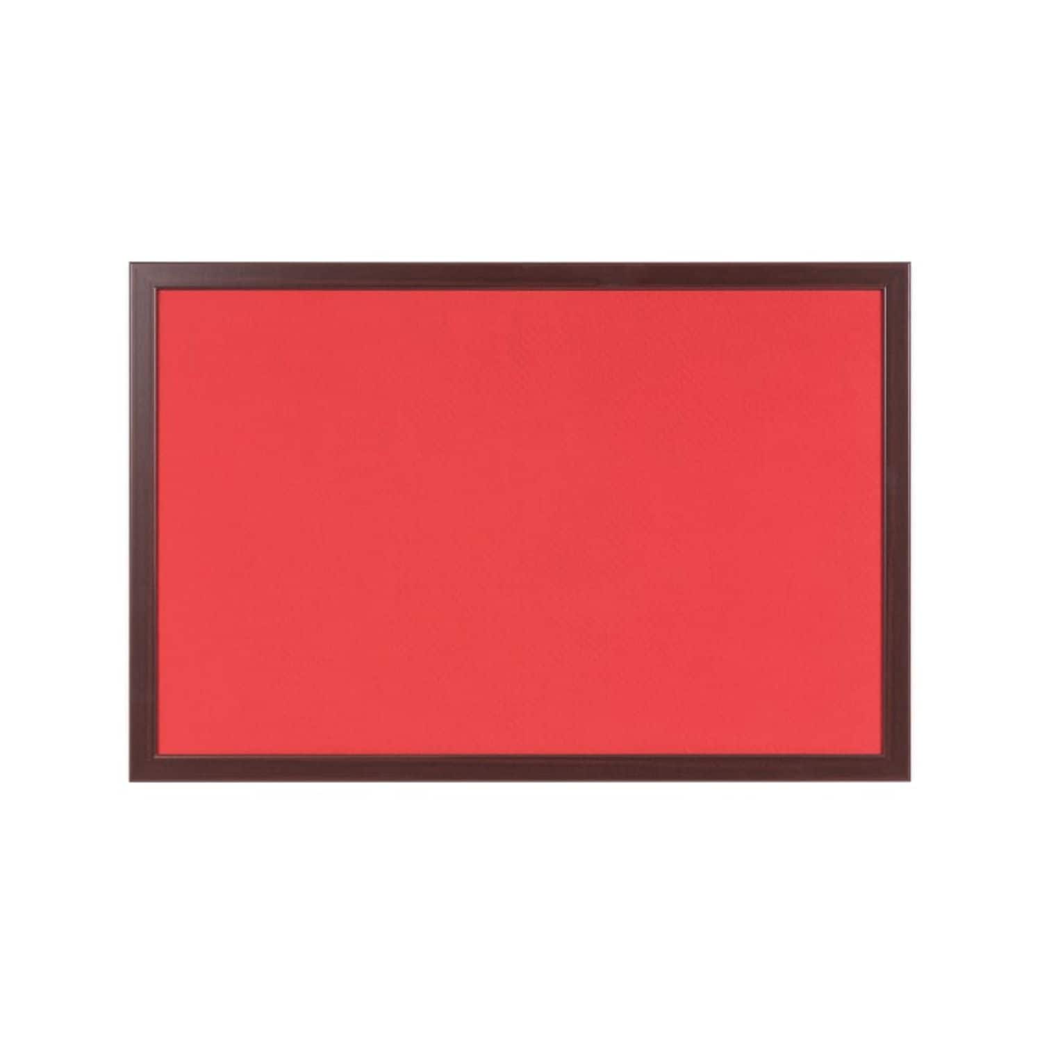 Bi-Office Earth Prime Cherry Wood Frame Red Felt Notice Board 2400mm X 1200mm