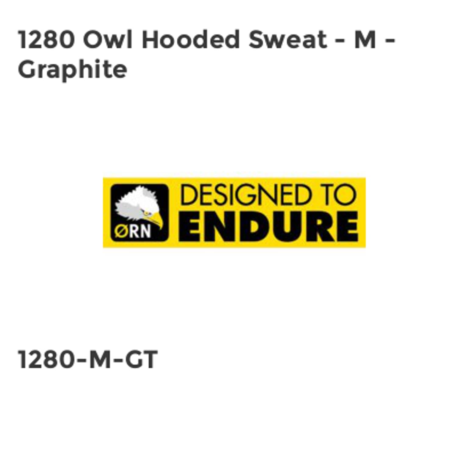 ORN 1280 Owl Hooded Sweat - M - Graphite