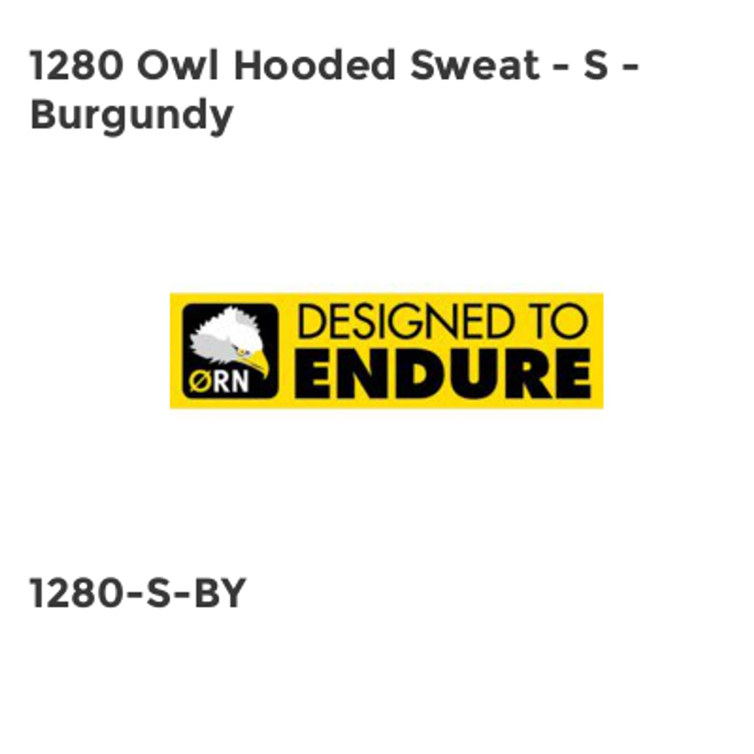 ORN 1280 Owl Hooded Sweat - S - Burgundy