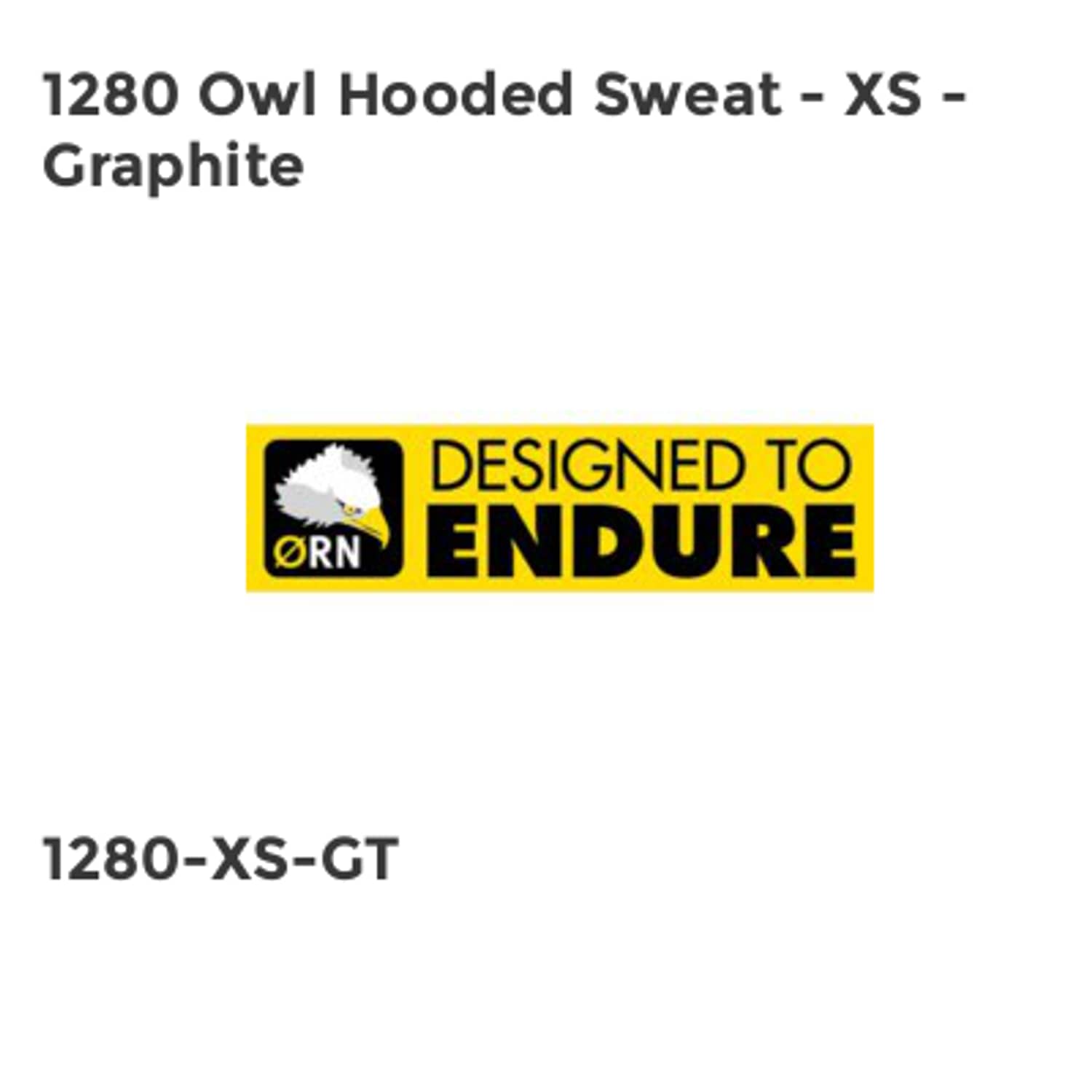 ORN 1280 Owl Hooded Sweat - XS - Graphite