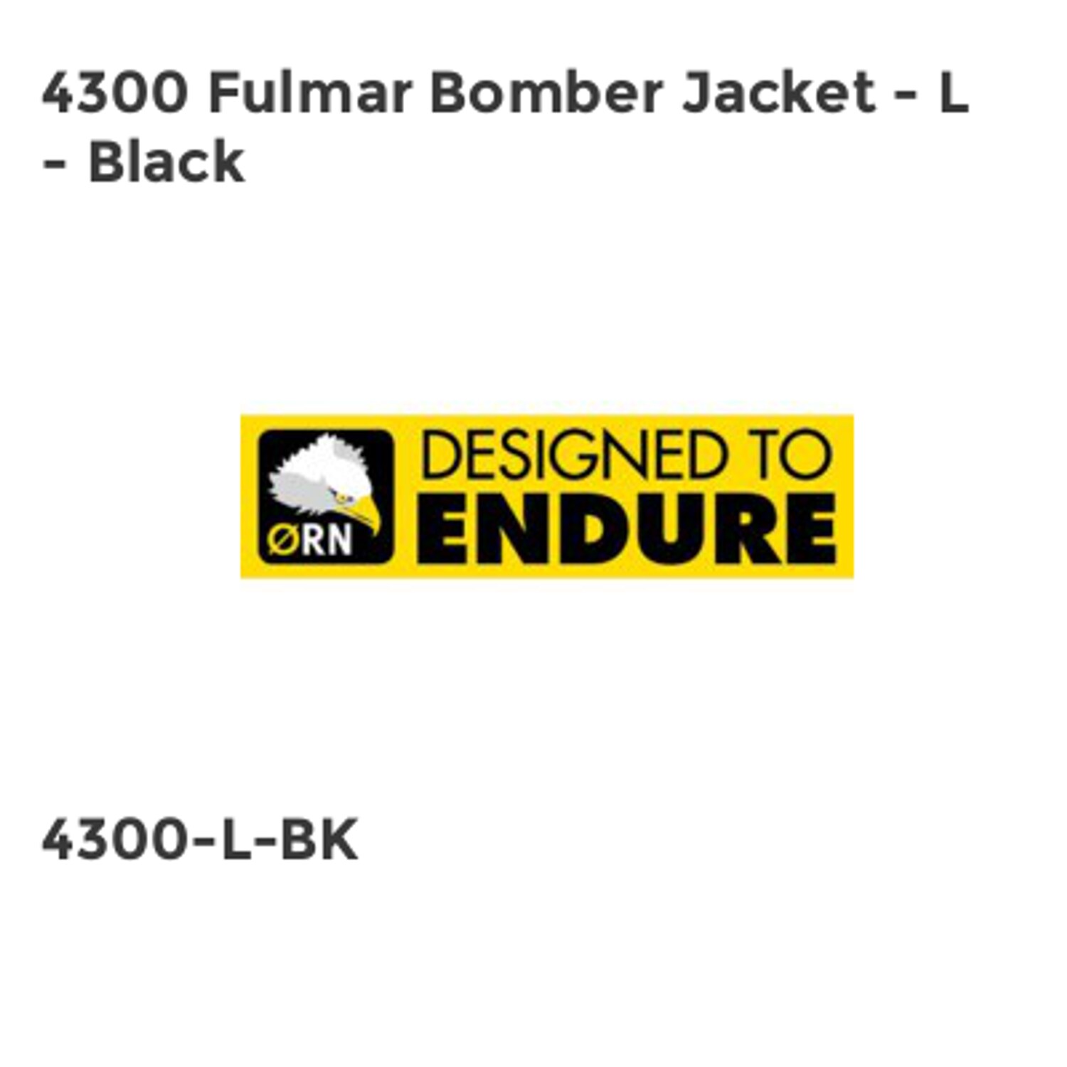 ORN 4300 Fulmar Bomber Jacket - L - Black
