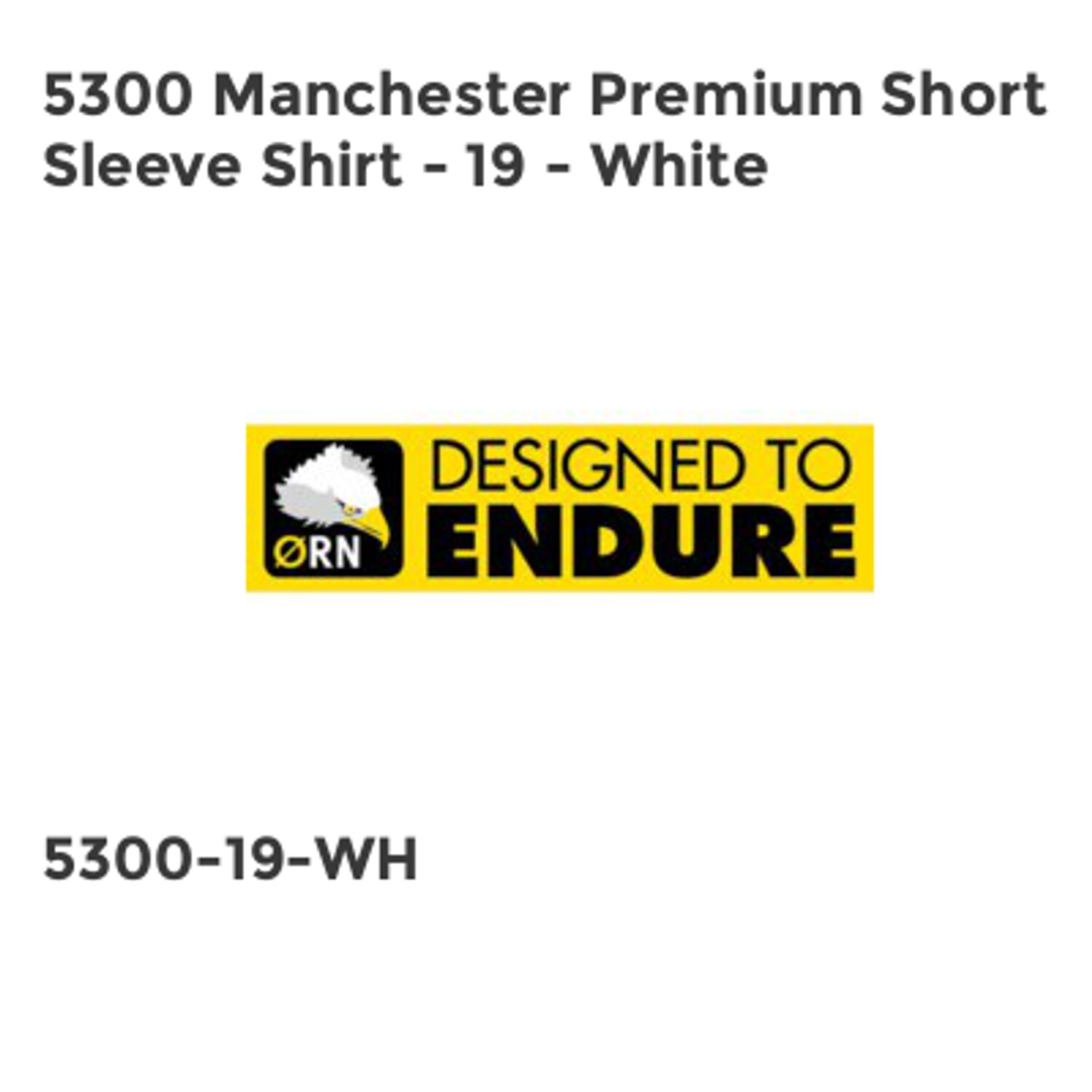 ORN 5300 Manchester Premium Short Sleeve Shirt - 19 - White
