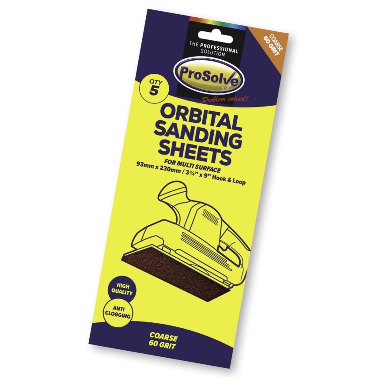 ProSolve Sanding Sheet  H&L 93X230mm 60 Grit (5  Pieces)