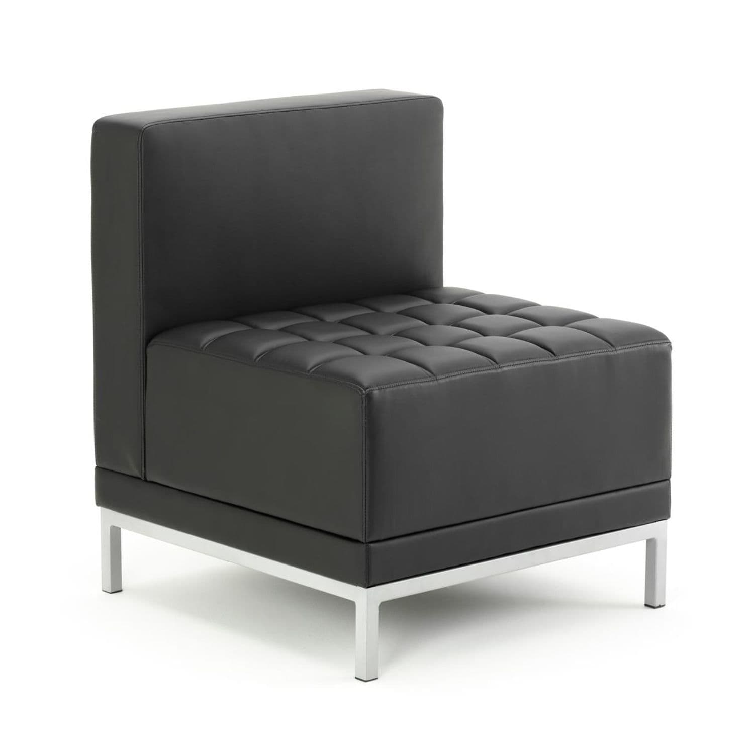 Infinity Modular Straight Back Sofa Chair Black Soft Bonded Leather