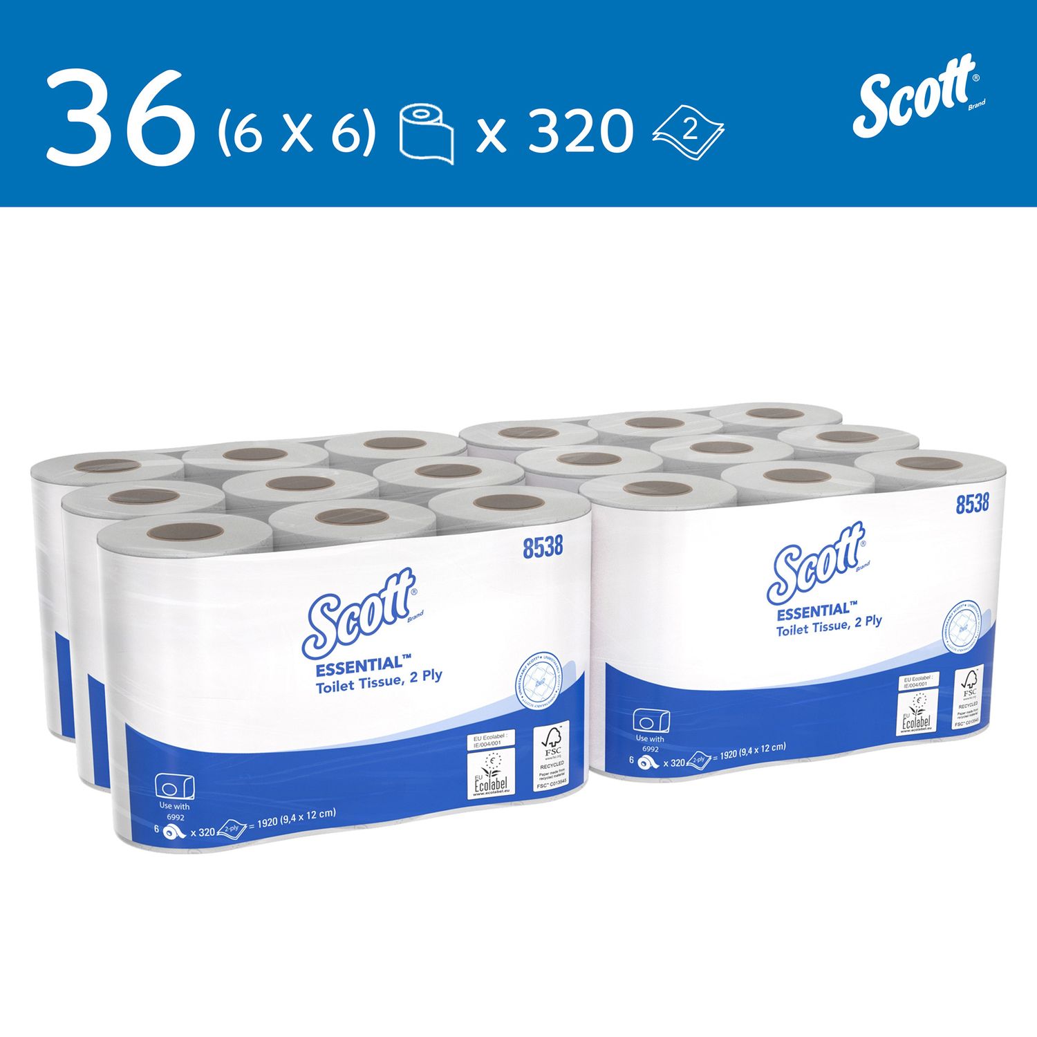Scott Essential Standard Toilet Paper Roll - 36 Rolls - Picture 3 of 5