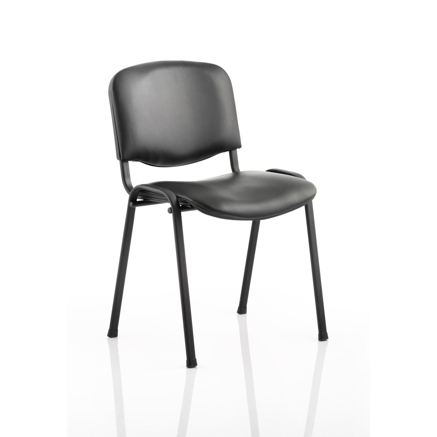ISO Stacking Chair Black Vinyl Black Frame