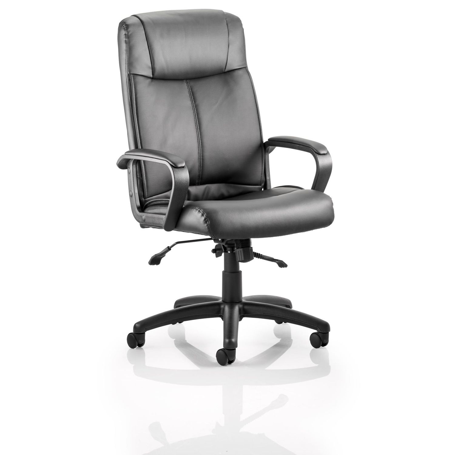 Plaza Executive Chair Black Soft Bonded Leather with Arms