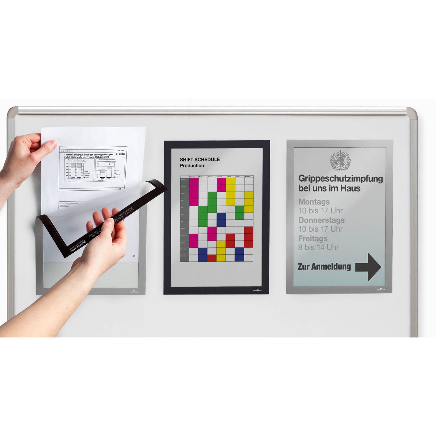 Durable Durable Duraframe Magnetic Display Frame A4 Silver (Pack 5)