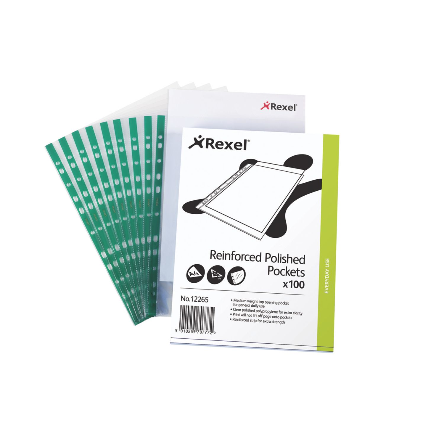 Rexel Rexel Copy King Multi Punched Pocket Polypropylene A4 90 Micron Top Openin