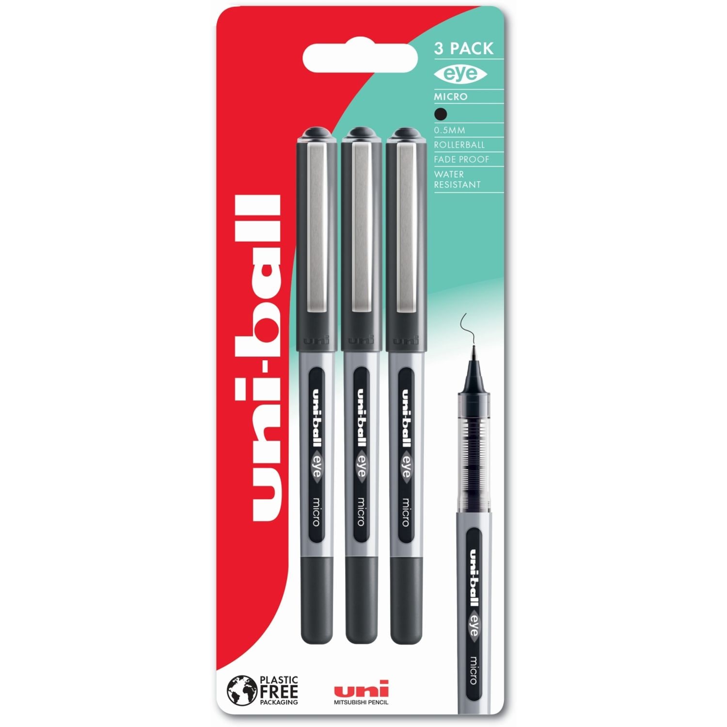 Uni-Ball uni-ball Eye Micro UB-150 Liquid Ink Rollerball Pen 0.5mm Tip 0.3mm Lin