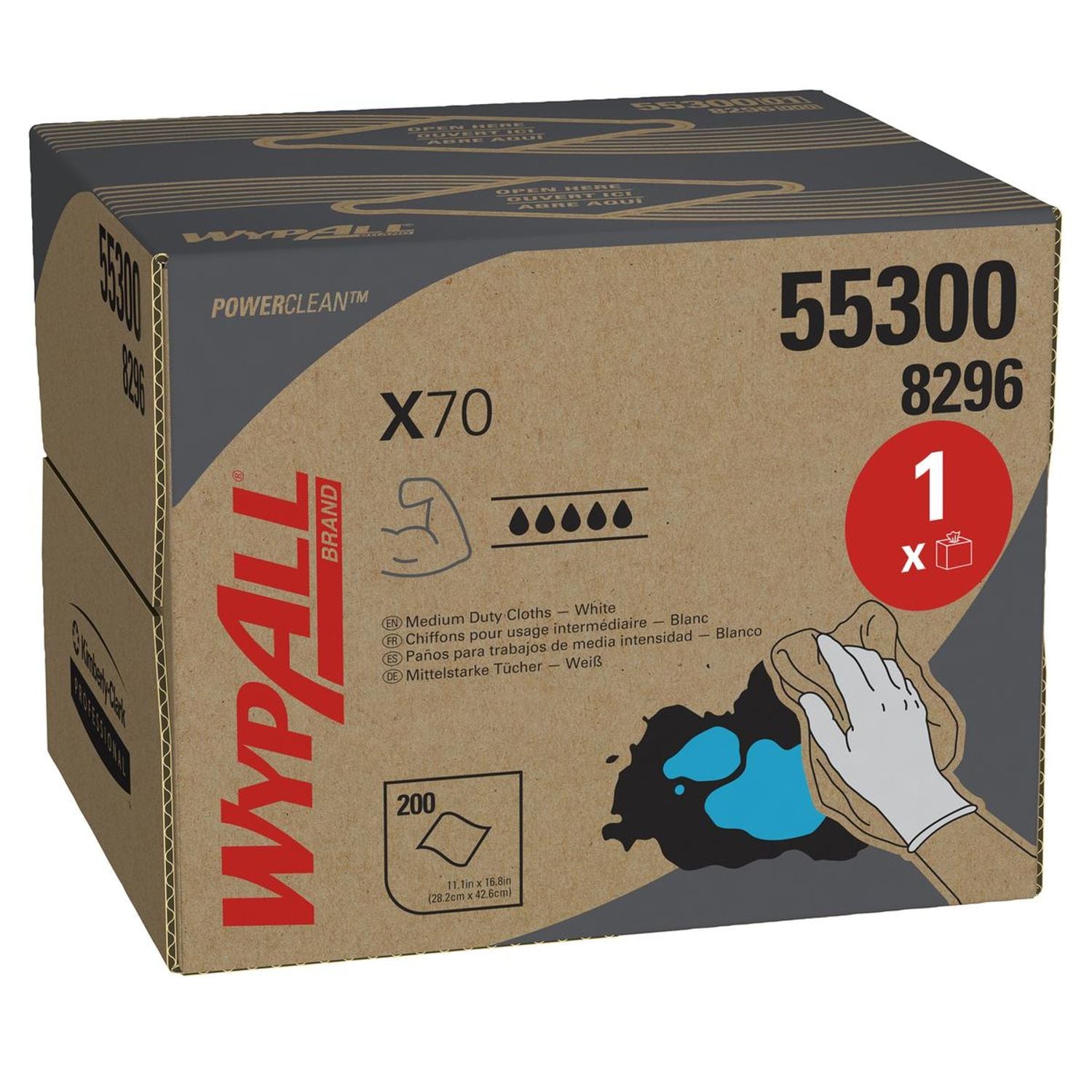 Wypall X70 Power Clean Folded Cloths - 1 Box