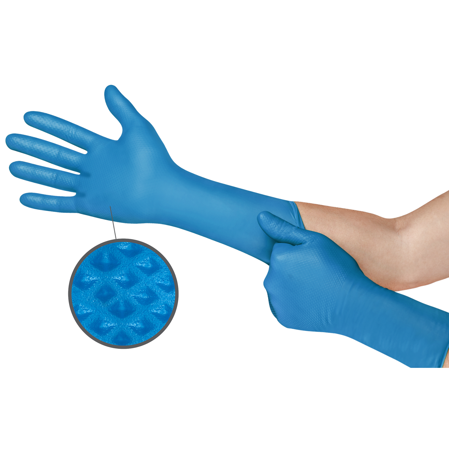 Ansell MICROFLEX 93-283 Disposable Nitrile Gloves with Raised Grip, Size 7.5-8
