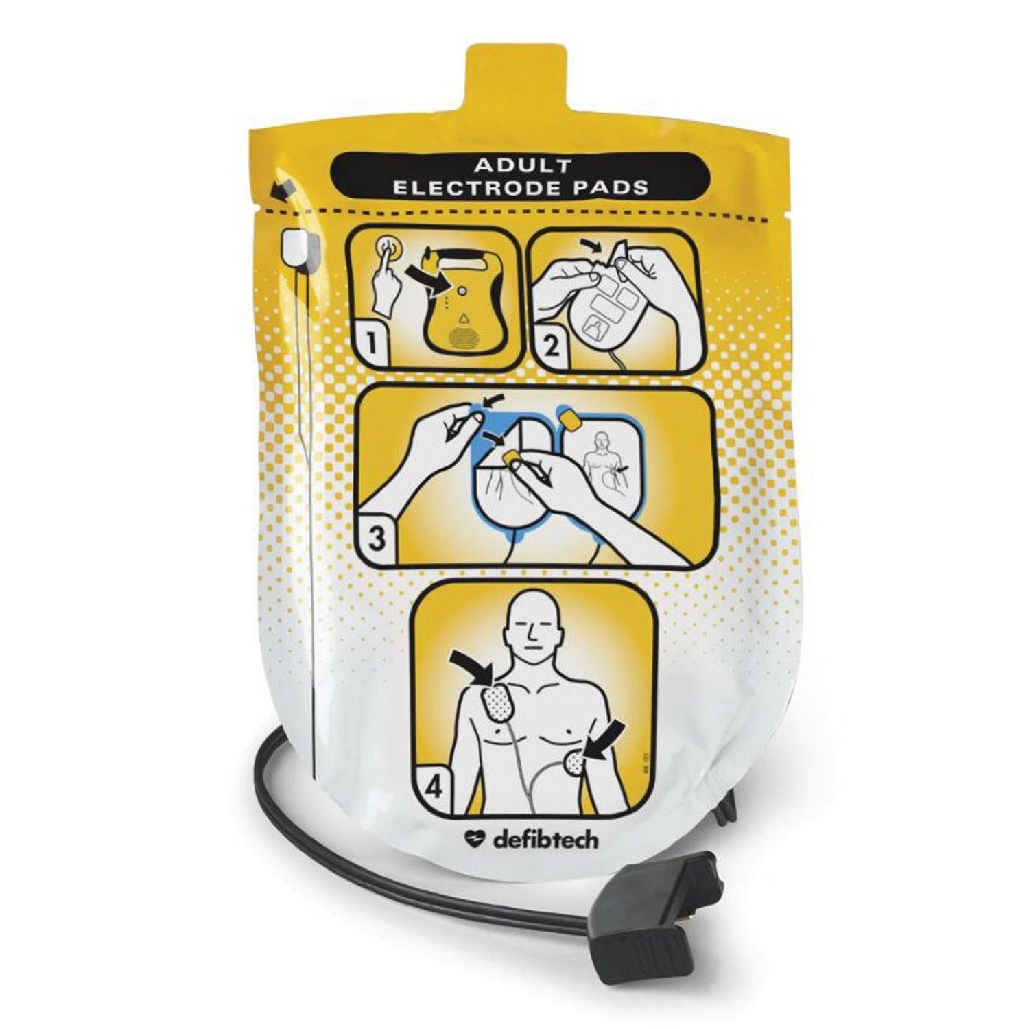 Defibtech Defibrillation Pads, Adult, 1 Pair, For Defibtech Lifeline AED's