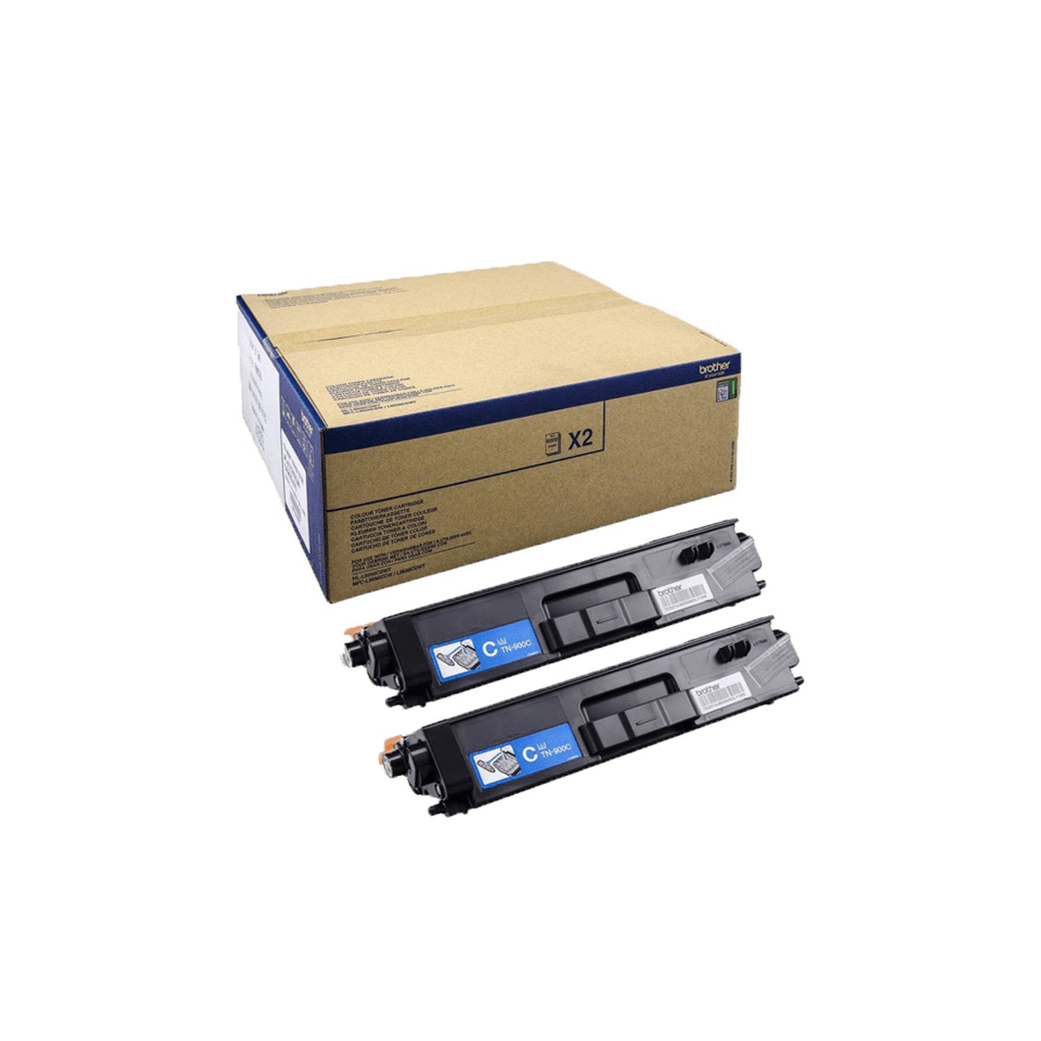Brother Tn900c - 2-Pack - Cyan - Original - Toner Cartridge - For Hl-L9200cdwt,