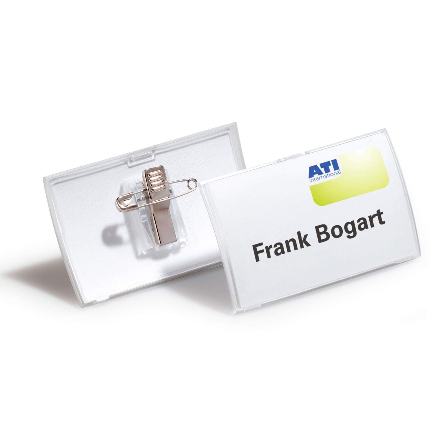 Durable Click Fold Name Badge with Combi Clip 40x75mm Transparent, Pack of 25